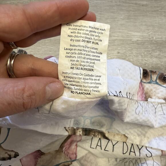 French Bulldogs W/Glasses Shower Curtain “lovely Lazy Days” 6ft X 6ft - Picture 4 of 4